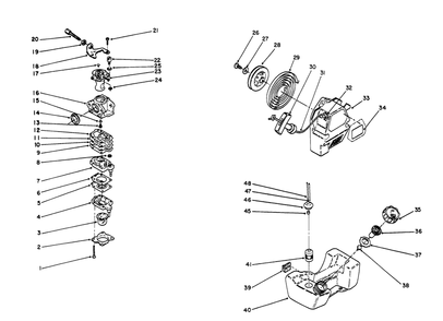Engine Assembly (Continued) Diagram and Parts List for 51637 2000001 - 2999999 Toro Trimmer