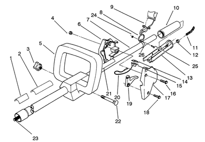 Handle Assembly Diagram and Parts List for 51650 2000001 - 2999999 Toro Trimmer