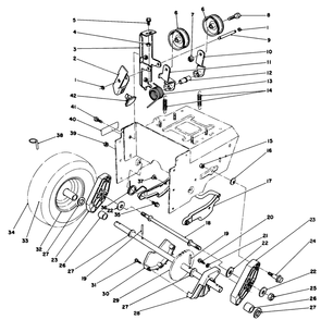 Traction Drive Assembly Diagram and Parts List for 38510 1000001 - 1999999 Toro Snow Blower