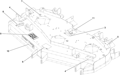 Deck Decal Assembly Diagram and Parts List for 74264TE (290000001-290999999)(2009) Toro Lawn Mower