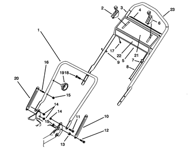 Handle Assembly Diagram and Parts List for 20438WF 39000001 - 39999999 Toro Lawn Mower