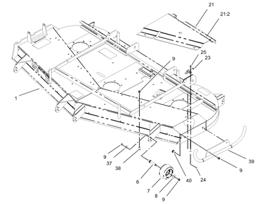 Deck And Wheel Gage Assembly Diagram and Parts List for 74214 (230006001-230999999)(2003) Toro Lawn Mower
