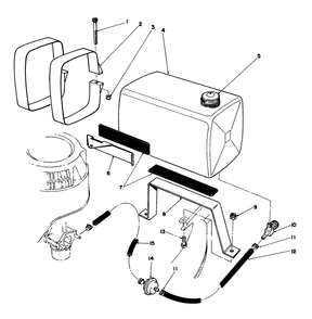 Gas Tank Assembly Diagram and Parts List for 22700 1000001 - 1999999 Toro Lawn Mower