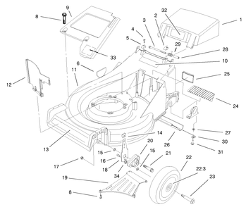 Housing Assembly Diagram and Parts List for 20490 8900001 - 8999999 Toro Lawn Mower