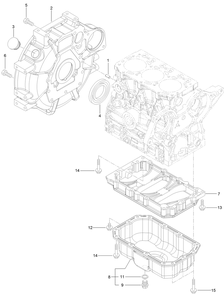 Flywheel Housing And Oil Sump Assembly Diagram and Parts List for 22352 412900000 - 999999999 Toro Lawn Tractor Accessories