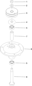 Spindle Assembly 2 Diagram and Parts List for 74536TE (313000001-313999999)(2013) Toro Lawn Mower