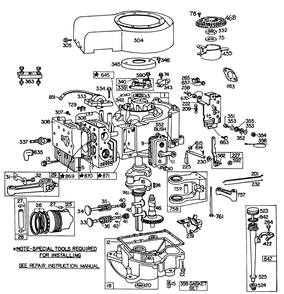 Engine Briggs & Stratton Model 252707-0177-01 (Model 57385) Diagram and Parts List for 57385 0000001 - 0999999 Toro Lawn Tractor