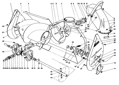 Auger Assembly Diagram and Parts List for 59160 4000001 - 4999999 Toro Snow Blower