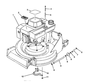 Engine Assembly Diagram and Parts List for 26622 0000001 - 0003100 Toro Lawn Mower