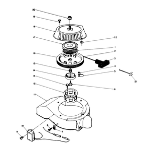 Recoil Starter Assembly (Engine Model No. 47pm1-5) Diagram and Parts List for 38186 3900001 - 3999999 Toro Snow Blower