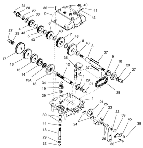 Transmission Peerless Model 700-025 Diagram and Parts List for 70044 9900001 - 9999999 Toro Lawn Tractor