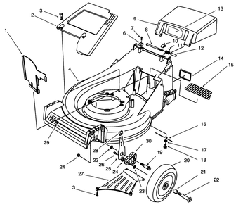 Housing Assembly Diagram and Parts List for 26636B 6900001 - 6999999 Toro Lawn Mower