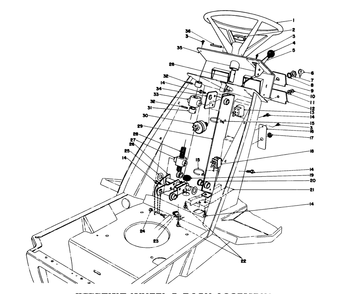Steering Wheel & Dash Assembly Diagram and Parts List for 57360 7000001 - 7999999 Toro Lawn Tractor