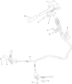 Parking Brake Assembly Diagram and Parts List for 72505 411800000 - 412999999 Toro Lawn Mower
