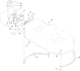 Side Discharge Chute Assembly Diagram and Parts List for 22200 (313000001-313999999)(2013) Toro Lawn Mower