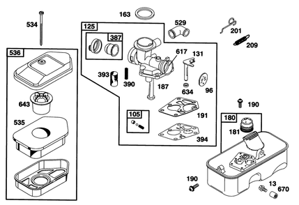 Engine Briggs & Stratton Model 95902-3153-01 Diagram and Parts List for 16411 3900001 - 3999999 Toro Lawn Mower