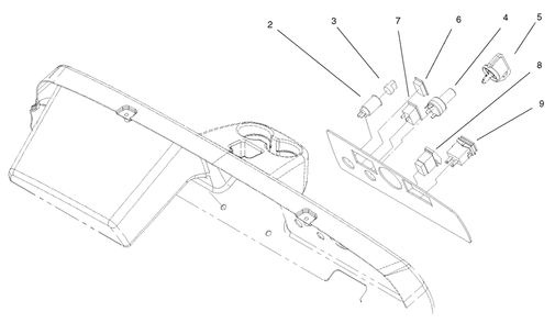 Dash Assembly Diagram and Parts List for 12003 220000001 - 220999999 Toro Lawn Tractor