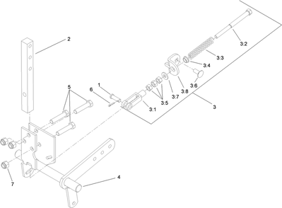 Rh Motion Control Assembly Diagram and Parts List for 74268 (313000001-313999999)(2013) Toro Lawn Mower
