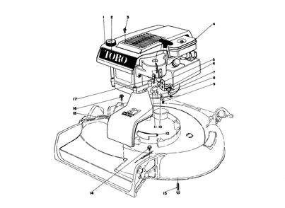 Engine Assembly Diagram and Parts List for 16390 1000001 - 1999999 Toro Lawn Mower