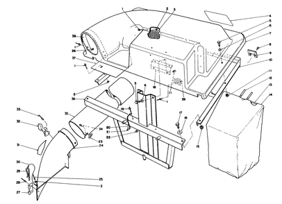 Twin Bagger Grass Catcher Model No. 59184 (Optional) Diagram and Parts List for 57400 8000001 - 8999999 Toro Lawn Tractor