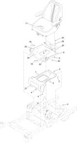 Seat Mount Assembly Diagram and Parts List for 78472 404315000-999999999 Toro Lawn Tractor
