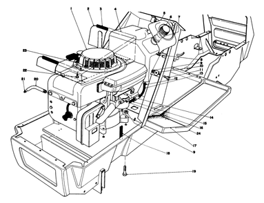 Engine Assembly Diagram and Parts List for 57305 8000001 - 8999999 Toro Lawn Tractor