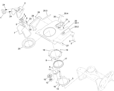 Shroud And Chute Assembly Diagram and Parts List for 38756 409200000 - 411799999 Toro Snow Blower