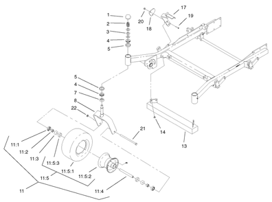 Caster And Wheel Assembly Diagram and Parts List for 74214 (230000001-230006000)(2003) Toro Lawn Mower