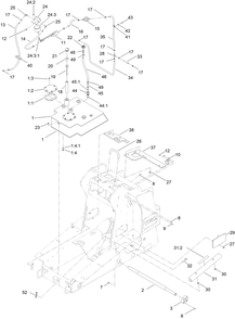 Hydraulic Tank And Track Shaft Assembly Diagram and Parts List for 22328 408000000 - 408899999 Toro Lawn Tractor Accessories