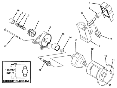 Starter Motor Assembly & Switch Housing (Model 38176 Only) Diagram and Parts List for 38176 6900001 - 6999999 Toro Snow Blower