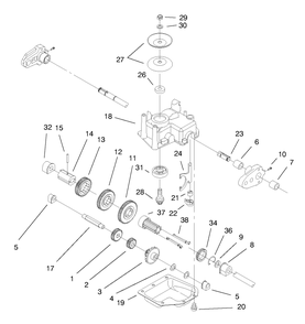 Gear Case Assembly Diagram and Parts List for 20776 8900001 - 8999999 Toro Lawn Mower