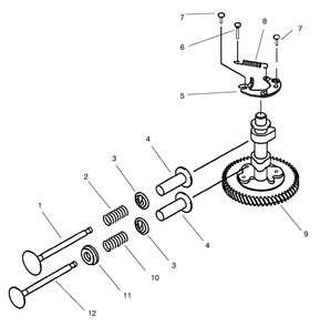 Valve/Camshaft Kawasaki Model B400v Type R300 Diagram and Parts List for 30167 790001 - 799999 Toro Lawn Tractor Accessories