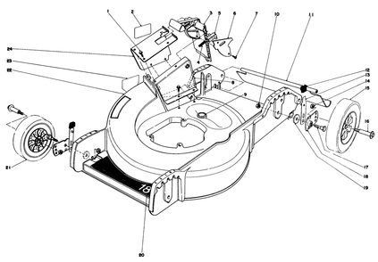 Housing Assembly Diagram and Parts List for 20698 1000001 - 1999999 Toro Lawn Mower
