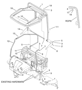 Part Location Diagram of 104-6623 Toro CANOPY