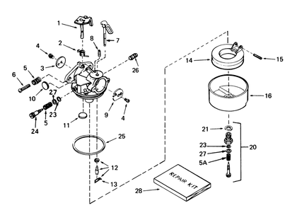Carburetor No. 63211 Diagram and Parts List for 38085 0000001 - 0999999 Toro Snow Blower