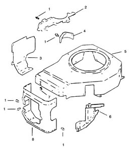 Blower Housing & Baffles Diagram and Parts List for 30176 690001 - 691912 Toro Lawn Tractor Accessories