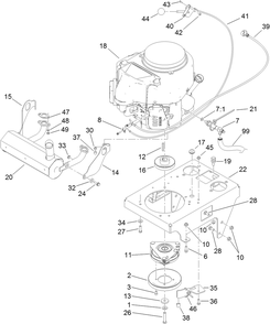 Engine Assembly Diagram and Parts List for 79534 (313000001-313999999)(2013) Toro Lawn Mower
