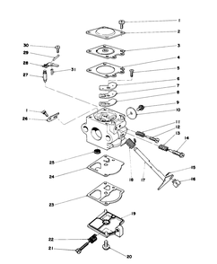 Carburetor Assembly Diagram and Parts List for 30940 4000001 - 4999999 Toro Leaf Blower / Vacuum