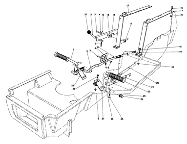 Brake & Clutch Pedal Assembly Diagram and Parts List for 57356 8000001 - 8999999 Toro Lawn Tractor