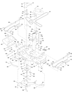 48in Deck Assembly Diagram and Parts List for 74875 411900000 - 999999999 Toro Lawn Tractor