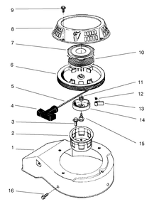 Recoil Assembly (Model No. 47pt7-3) Diagram and Parts List for 22038 8900001 - 8999999 Toro Lawn Tractor Accessories