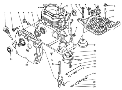 Cylinder Assembly Diagram and Parts List for 62008 8000001 - 8999999 Toro Generator