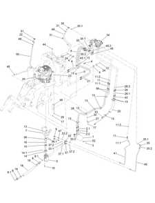 Hydraulic Assembly Diagram and Parts List for 22983 410480000 - 411799999 Toro Lawn Tractor Accessories