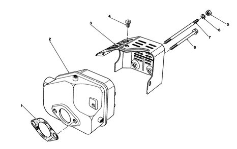 Muffler Assembly Diagram and Parts List for 20581 4000001 - 4999999 Toro Lawn Mower