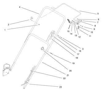 Handle Assembly Diagram and Parts List for 20457 7900001 - 7999999 Toro Lawn Mower