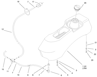 Part Location Diagram of 1-633348 Toro Fuel Line