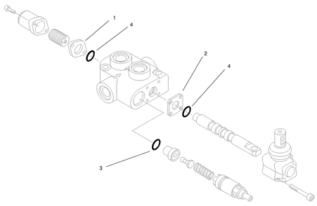 Hydraulic Valve Assembly No. 99-3077 Diagram and Parts List for 22305TE 990001 - 999999 Toro Lawn Tractor Accessories
