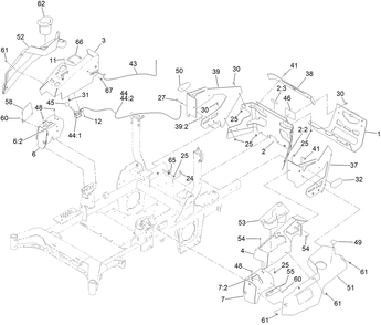 Part Location Diagram of 147-6259 Toro Rear Guard Assembly