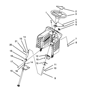 Steering Assembly Diagram and Parts List for 71191 4900001 - 4999999 Toro Lawn Tractor