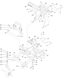Frame Assembly Diagram and Parts List for 74504TE 404320000-999999999 Toro Lawn Mower